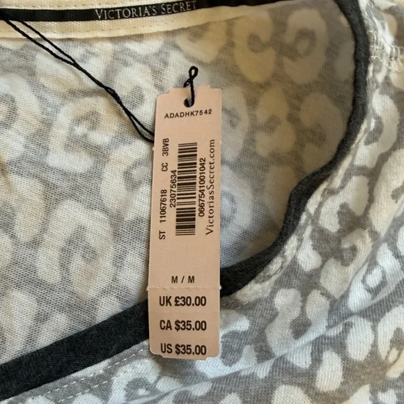 Victoria”s Secret Sleep Tee Leopard Animal Sz Medium - Picture 3 of 3